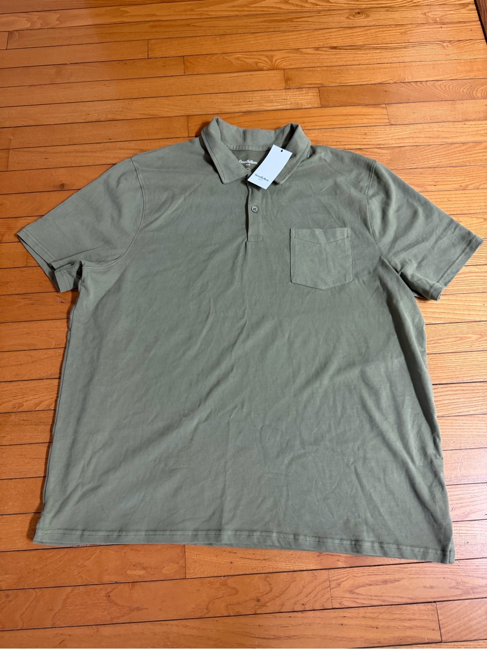 Goodfellow & Co Olive Green Short-Sleeve Pocket Polo XXL NWT